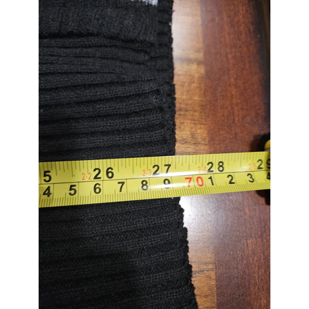 Yeokou Cashmere Wool Blend Sweater Jacket Men's Large L Black Full Zip Plaid - Picture 9 of 9